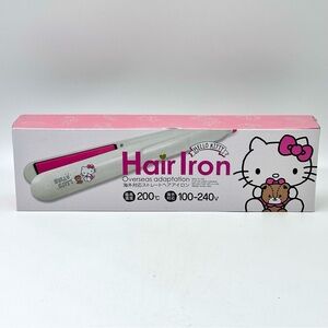 Sanrio Hello Kitty Hair Iron with pouch overseas adaptation - White 100V-200V